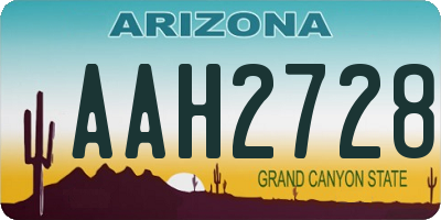 AZ license plate AAH2728