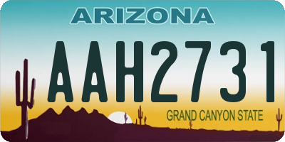 AZ license plate AAH2731