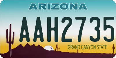 AZ license plate AAH2735