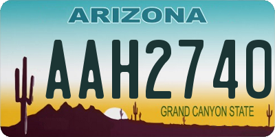 AZ license plate AAH2740