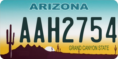 AZ license plate AAH2754