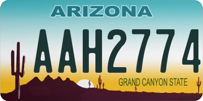 AZ license plate AAH2774