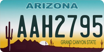 AZ license plate AAH2795