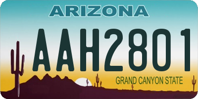 AZ license plate AAH2801