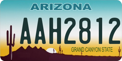 AZ license plate AAH2812