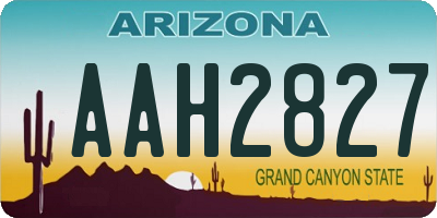 AZ license plate AAH2827