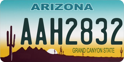 AZ license plate AAH2832