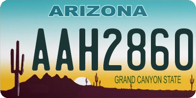 AZ license plate AAH2860