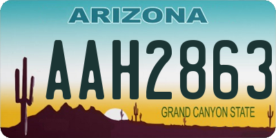 AZ license plate AAH2863