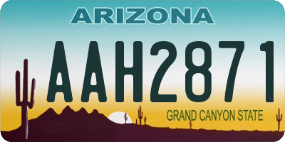 AZ license plate AAH2871