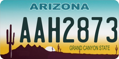 AZ license plate AAH2873