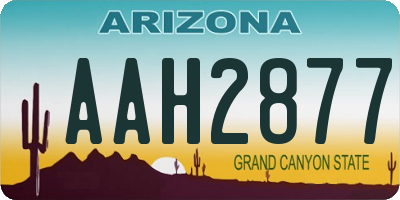 AZ license plate AAH2877