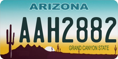 AZ license plate AAH2882