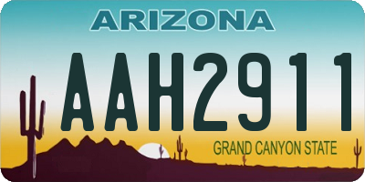 AZ license plate AAH2911