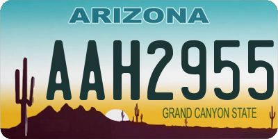 AZ license plate AAH2955