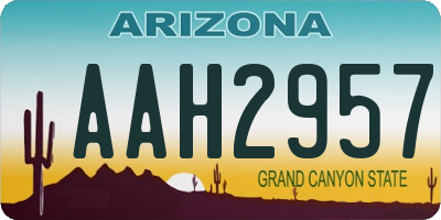 AZ license plate AAH2957