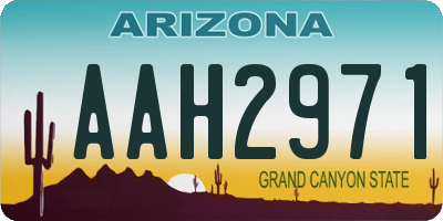 AZ license plate AAH2971