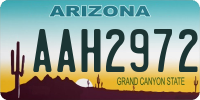 AZ license plate AAH2972