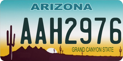 AZ license plate AAH2976