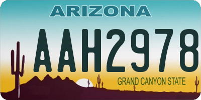 AZ license plate AAH2978