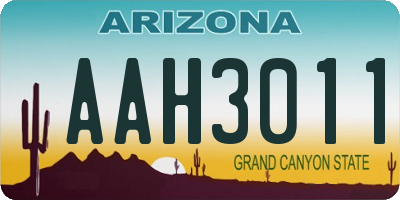 AZ license plate AAH3011