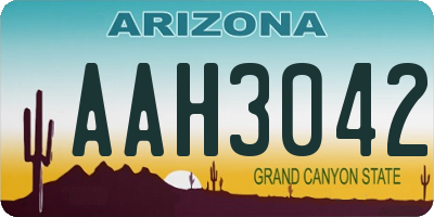 AZ license plate AAH3042