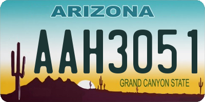 AZ license plate AAH3051