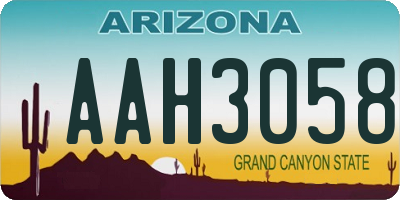 AZ license plate AAH3058