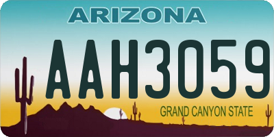 AZ license plate AAH3059