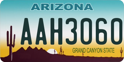 AZ license plate AAH3060