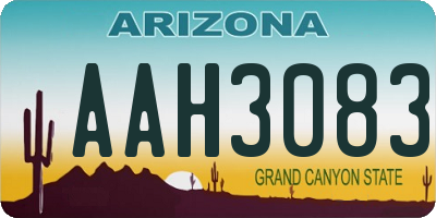 AZ license plate AAH3083