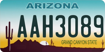 AZ license plate AAH3089