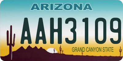 AZ license plate AAH3109