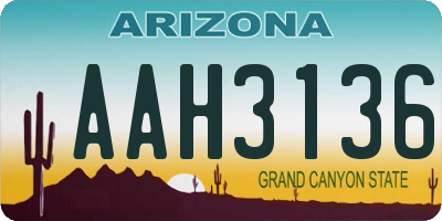 AZ license plate AAH3136