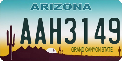 AZ license plate AAH3149