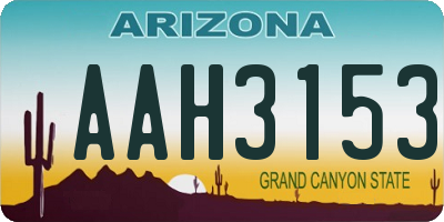 AZ license plate AAH3153