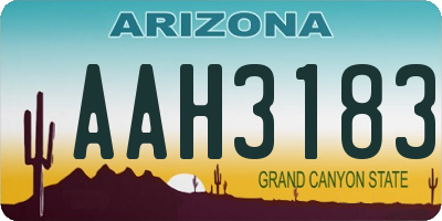 AZ license plate AAH3183