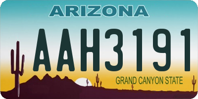 AZ license plate AAH3191