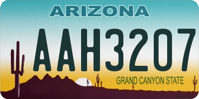 AZ license plate AAH3207