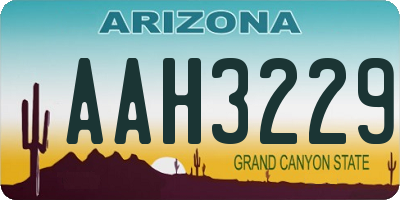 AZ license plate AAH3229