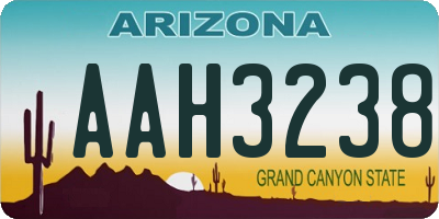 AZ license plate AAH3238