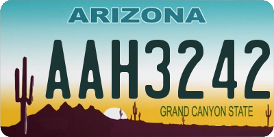 AZ license plate AAH3242
