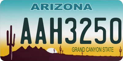 AZ license plate AAH3250