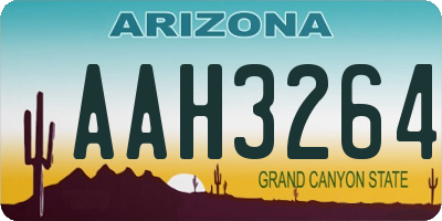 AZ license plate AAH3264
