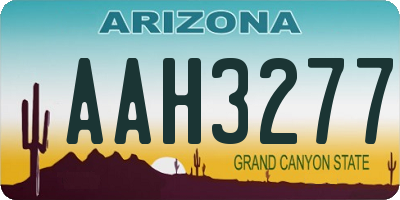 AZ license plate AAH3277