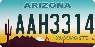AZ license plate AAH3314
