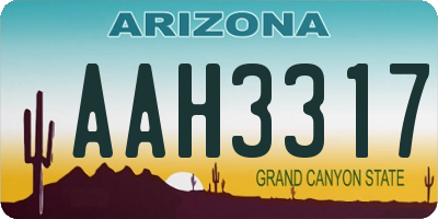 AZ license plate AAH3317