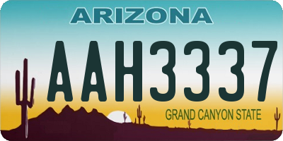 AZ license plate AAH3337