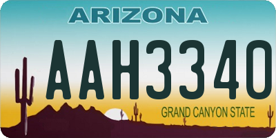 AZ license plate AAH3340