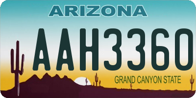 AZ license plate AAH3360